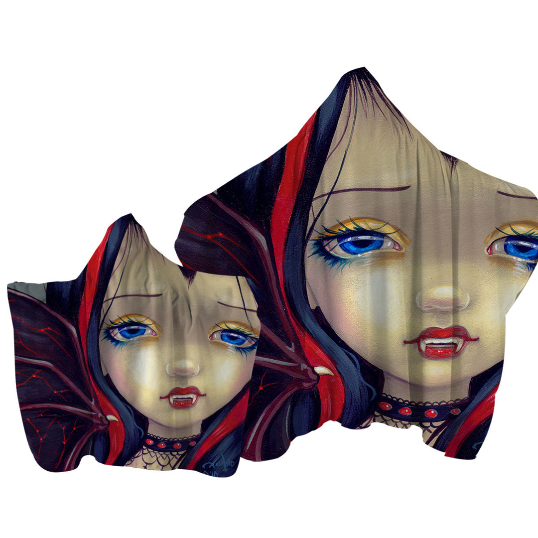 Faces of Faery _99 Vampire Goth Girl Towel Hoodie