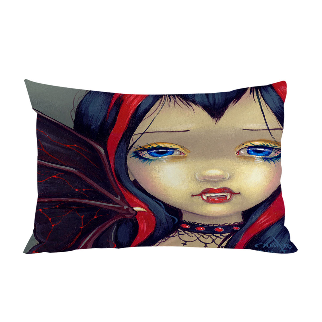 Faces of Faery _99 Vampire Goth Girl throw pillow case covers