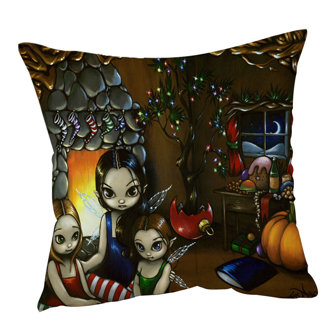 Fairy Christmas Fantasy Eve with Fairies Cushion Cover