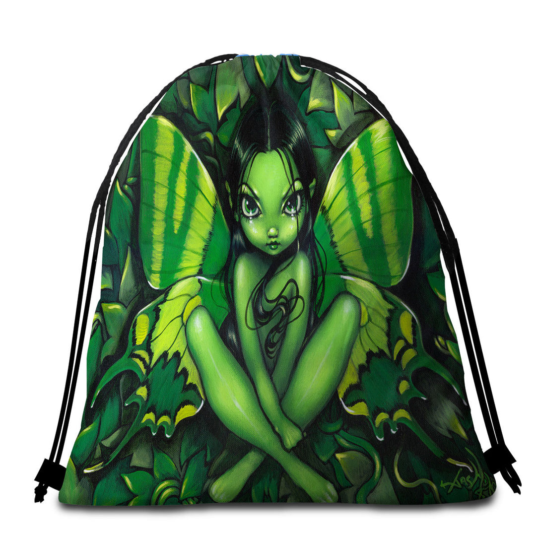 Fairy Green Butterfly Fantasy Beach Towel Pack