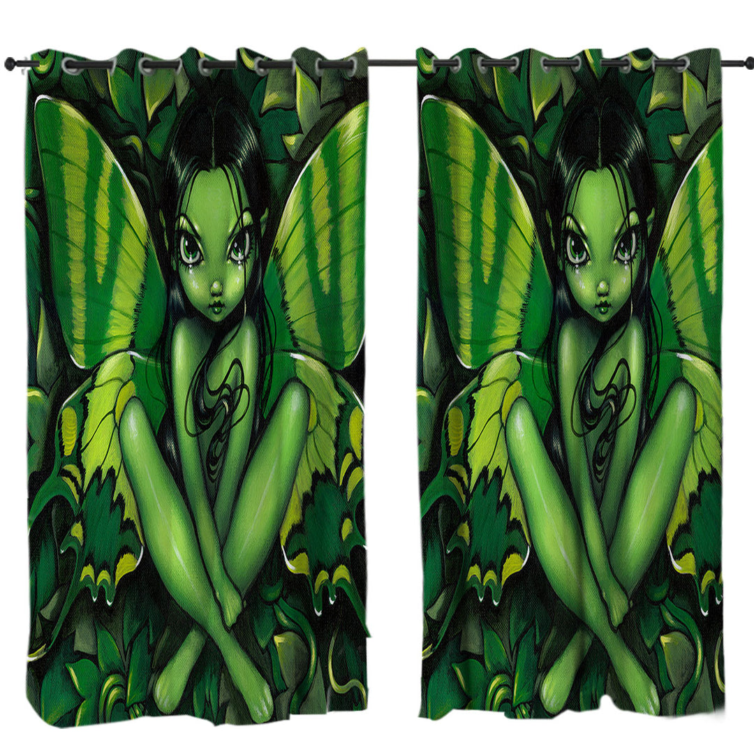 Fairy Green Butterfly Fantasy Curtains for Bedroom