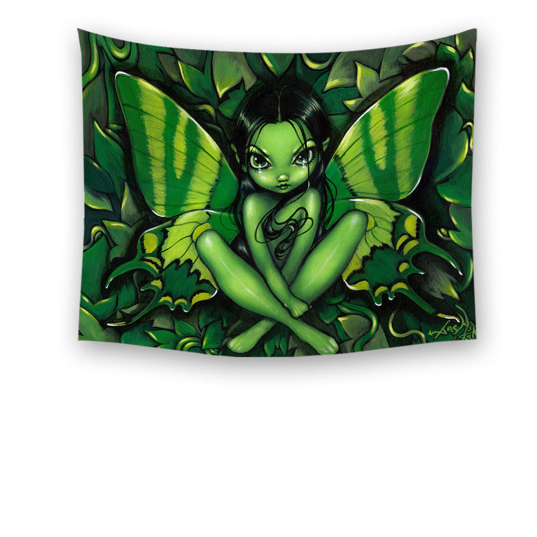 Fairy Green Butterfly Fantasy Wall Art Prints