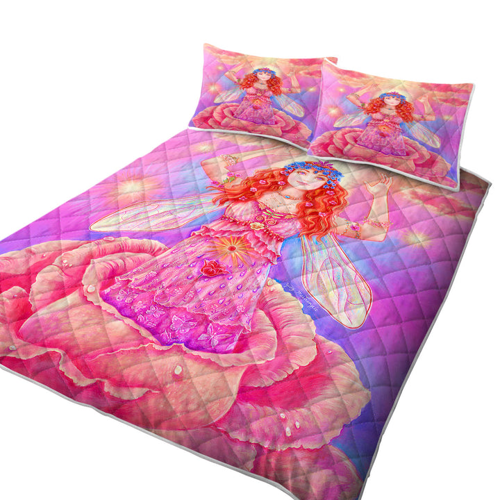 Fairy Tales Art Rose Angel Flower Spirit Coverlets