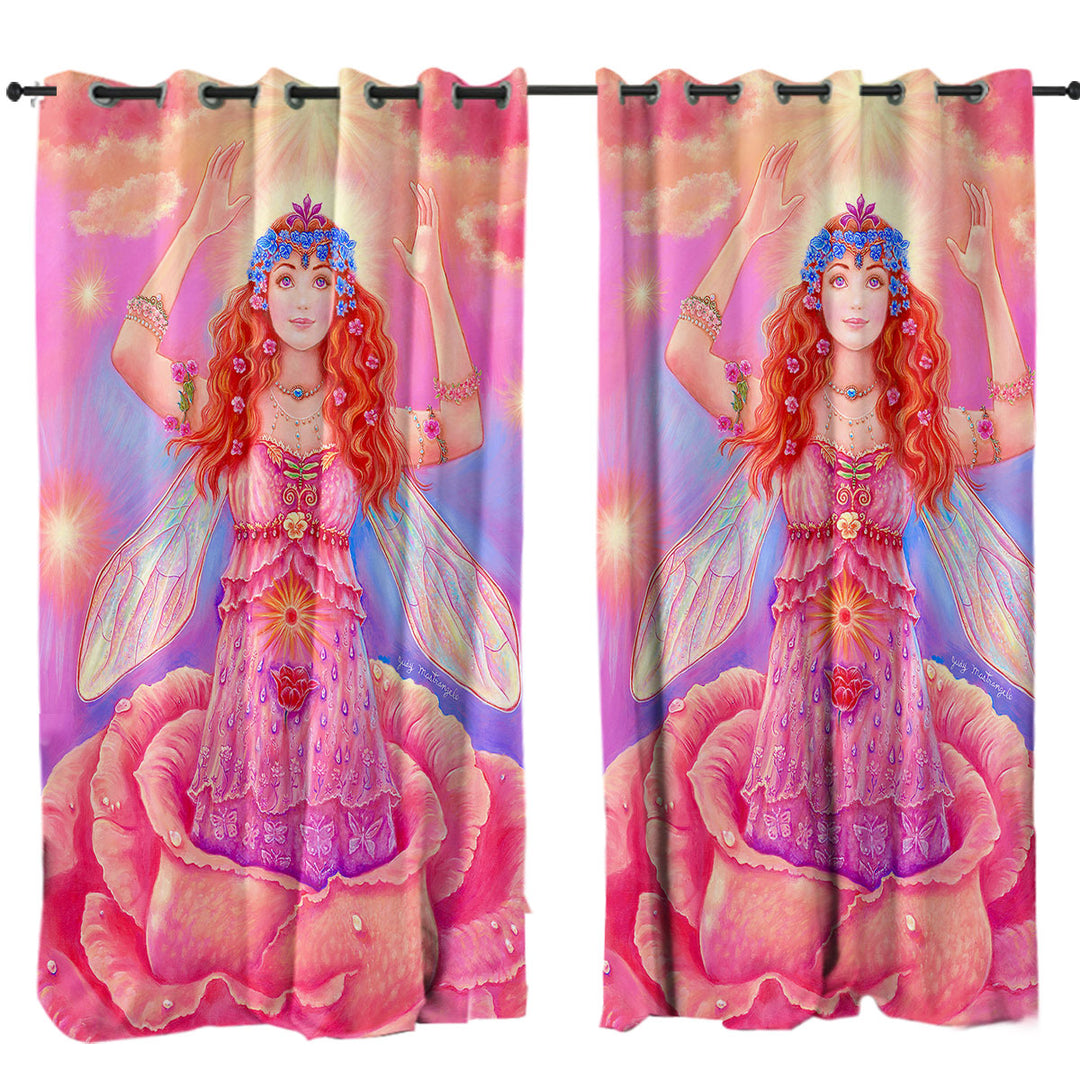 Fairy Tales Art Rose Angel Flower Spirit Drapes and Curtains