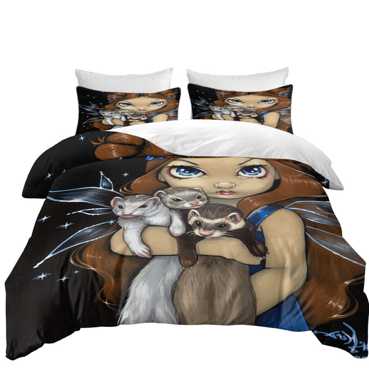 Fairy with Armful of Ferrets Duvet Covers