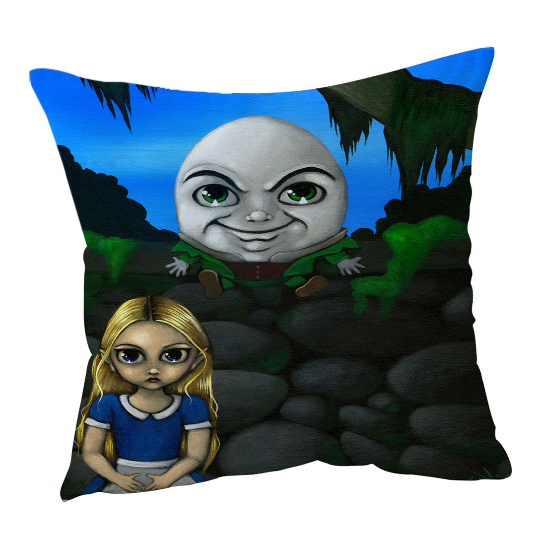 Fairytale Art Alice and Humpty Dumpty Cushion Cover