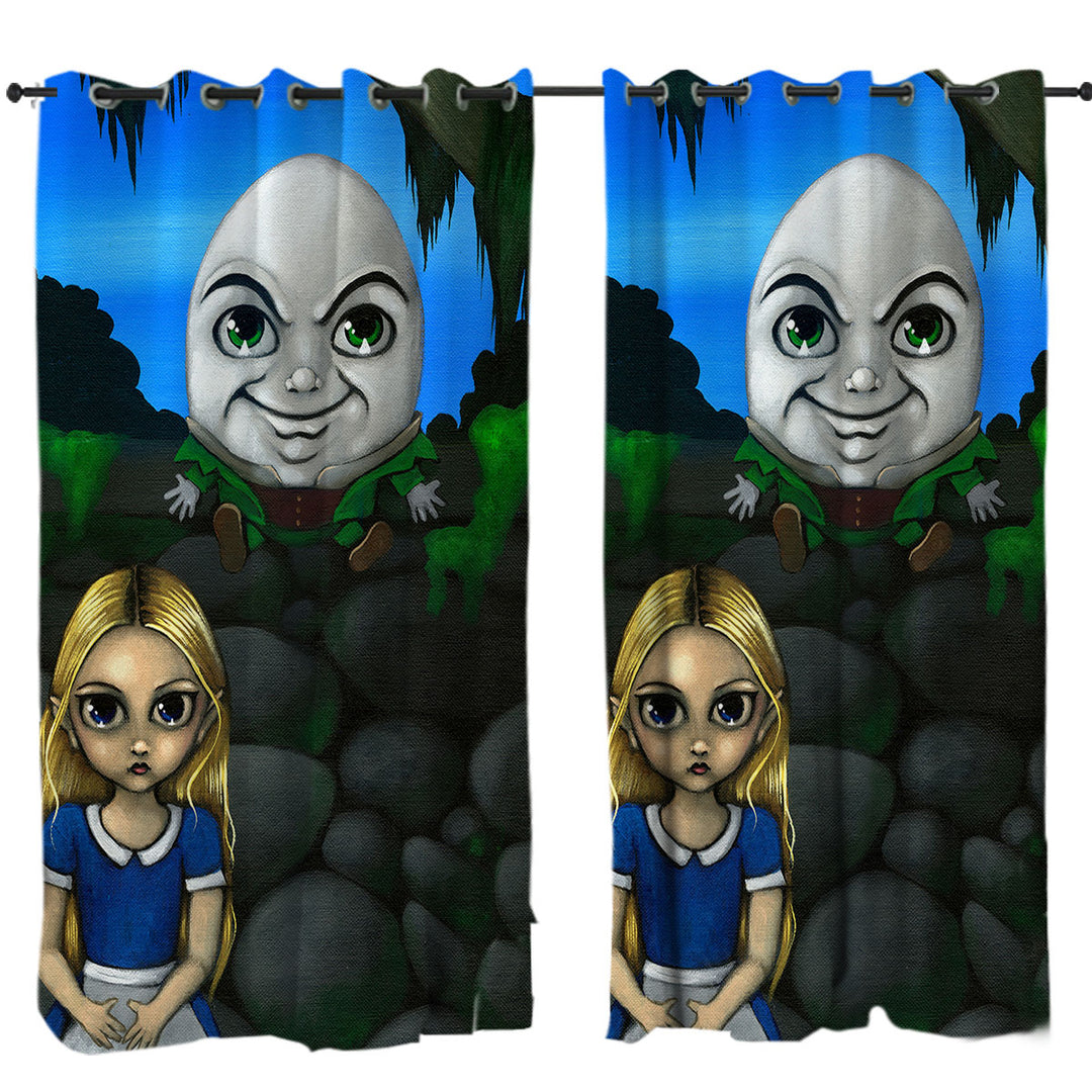 Fairytale Art Alice and Humpty Dumpty Drapes