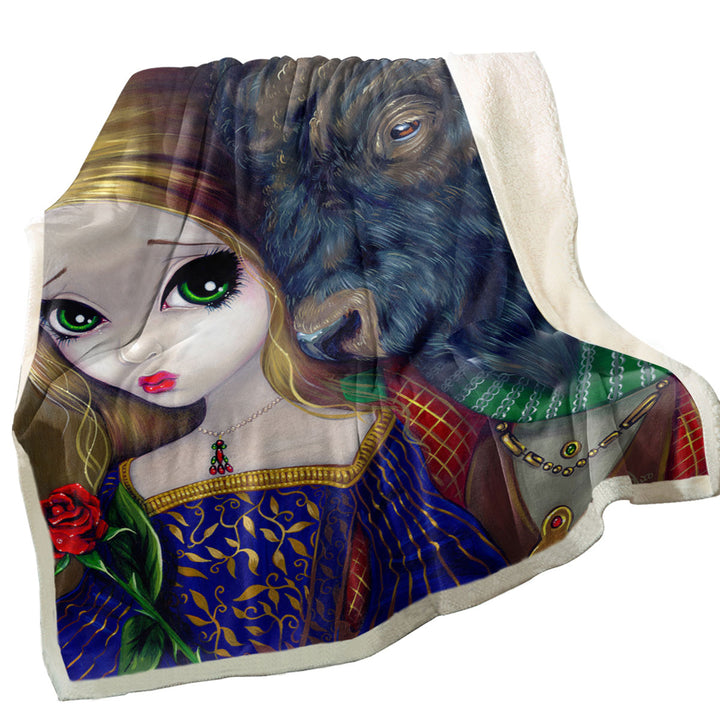 Fairytale Art Beauty and the Beast Fleece Blankets