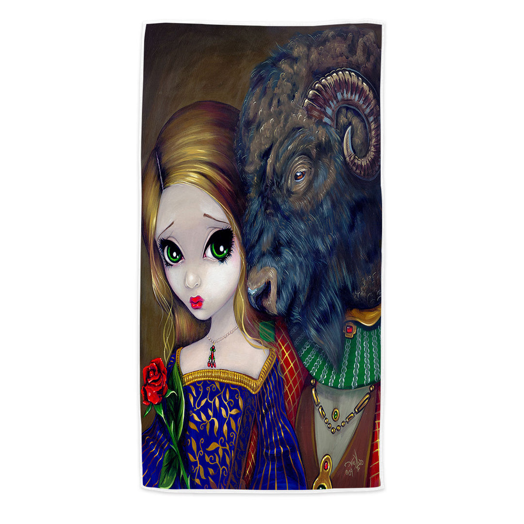 Fairytale Art Beauty and the Beast Microfibre Beach Towels