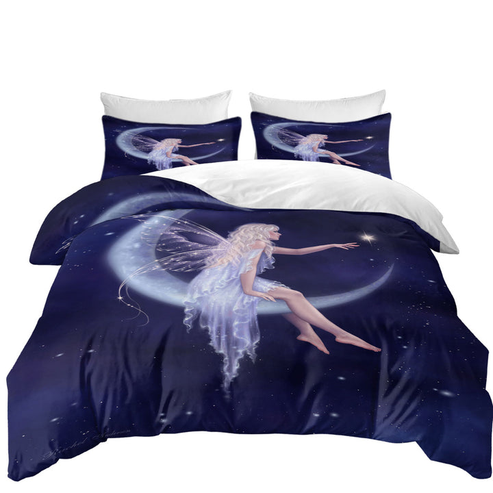 Fairytale Art the Birth of Star Beautiful Moon Fairy Duvet Cover