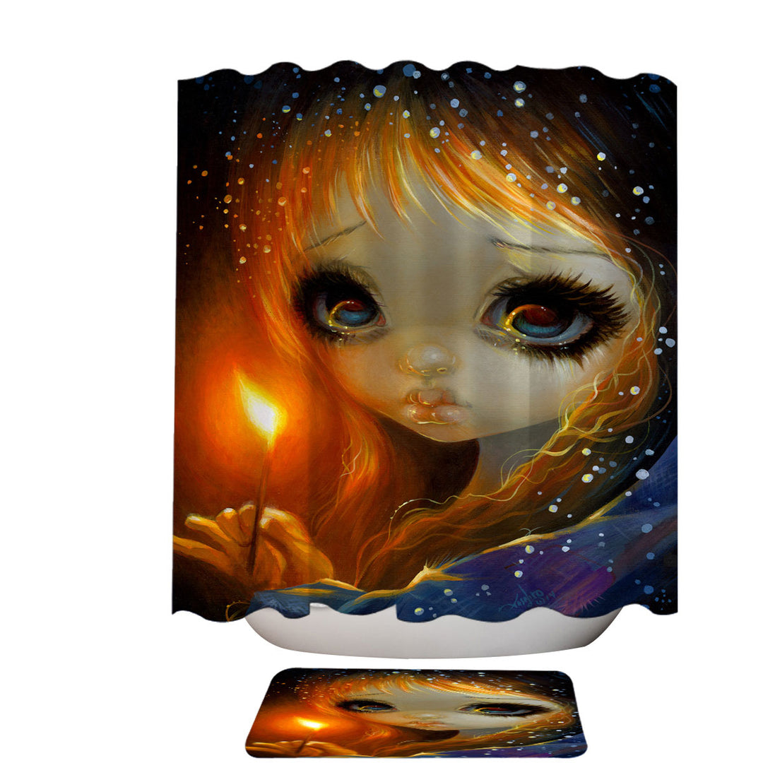 Fairytale Gothic Art the Little Match Girl Sherpa Blanket