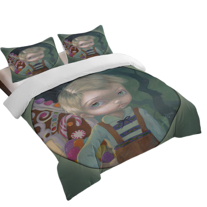 Fairytale Kids Art Hansel House Made of Candy California King Duvet Cover