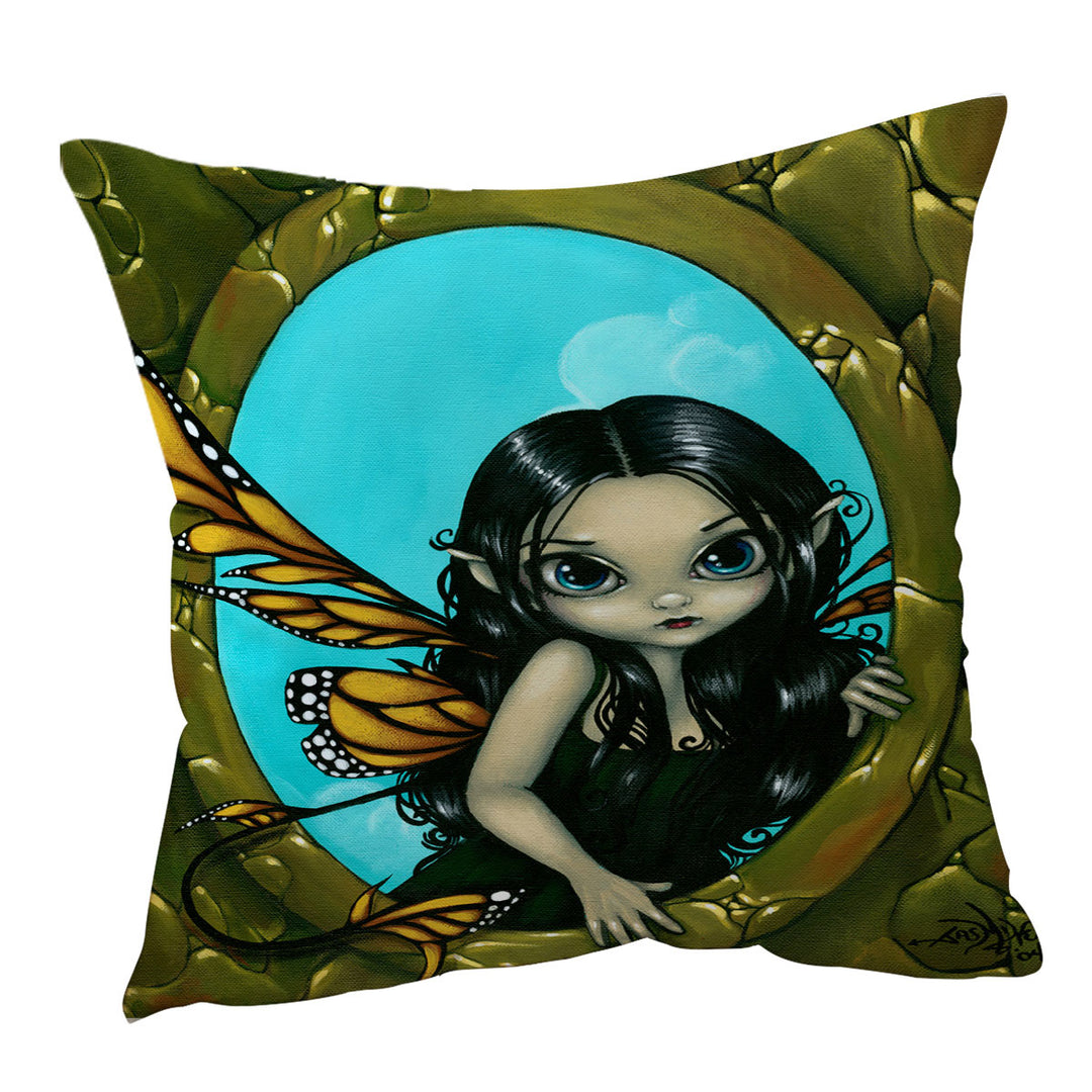 Fairytale Painting Cushion Cover Fairy in My Window