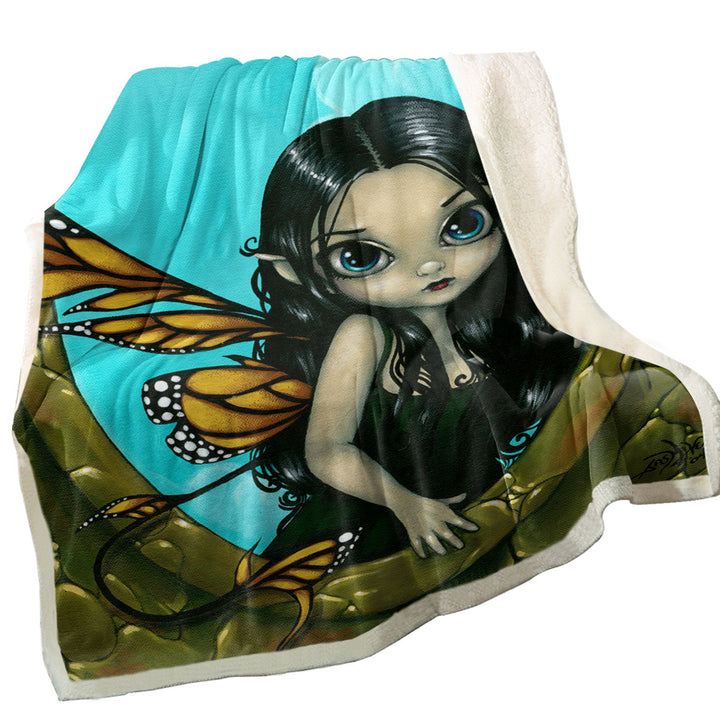 Fairytale Painting Sherpa Blanket Fairy in My Window