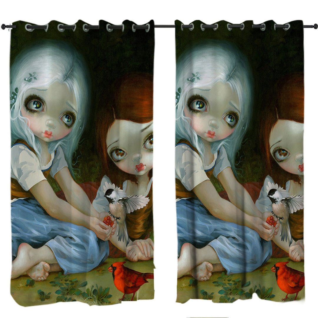 Fairytale Sisters Snow White and Rose Red Curtain