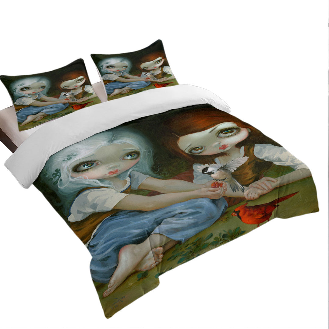 Fairytale Sisters Snow White and Rose Red Duvet Cover