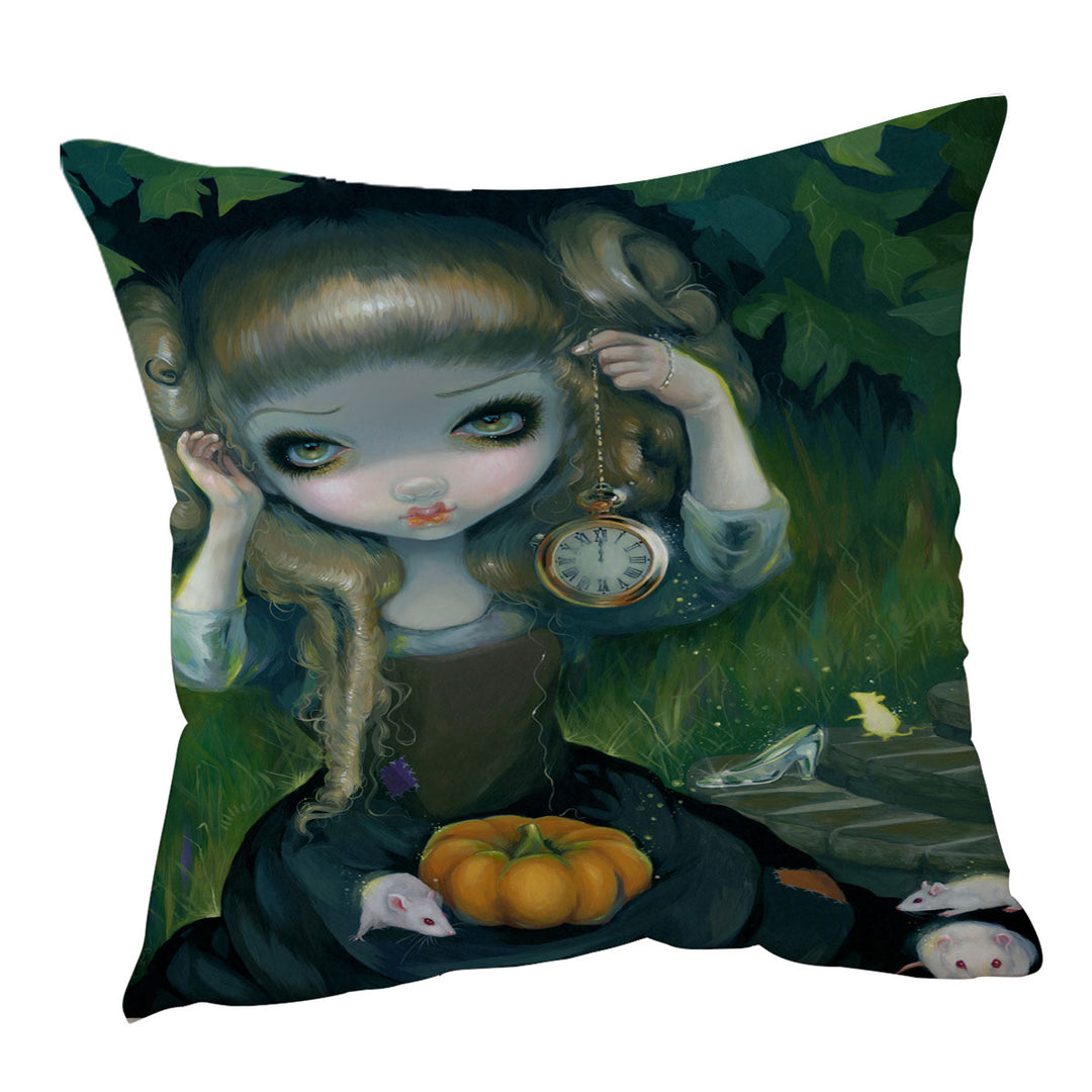 Fairytale Throw Pillow for Kids Art Cinderella at Midnight