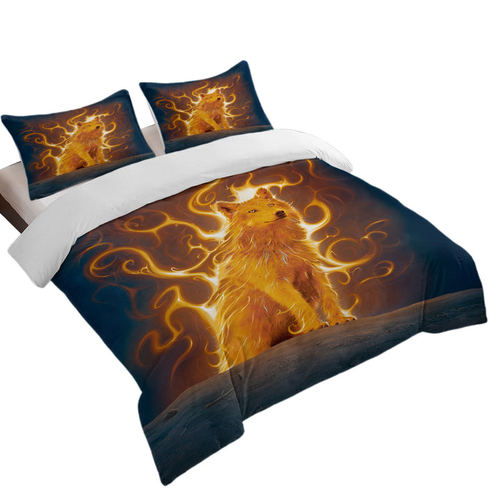 Fantasy Animal Art Phoenix Wolf Duvet Cover sale