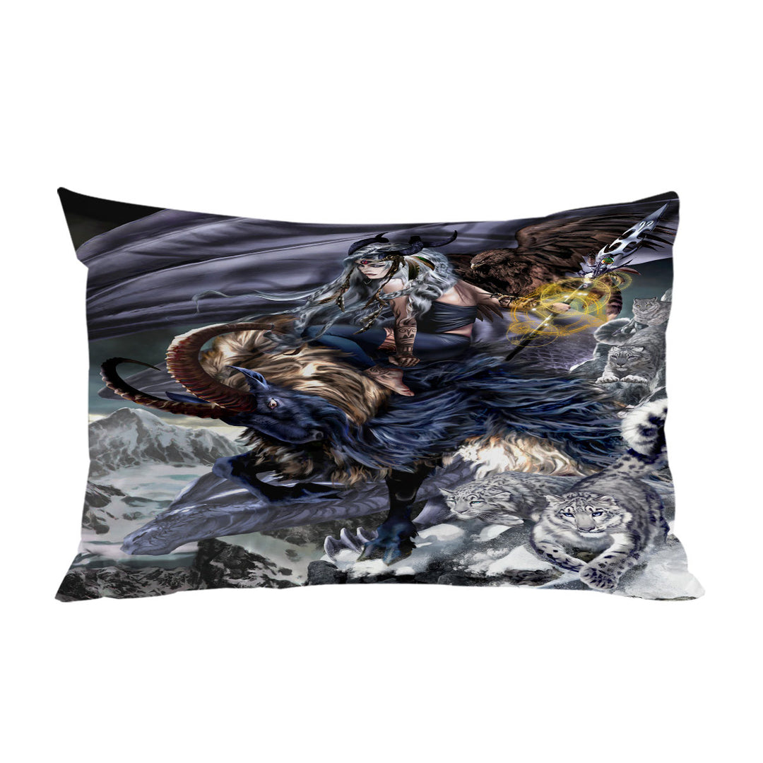 Fantasy Aries Warrior and Legendary Creatures Pillow Cases