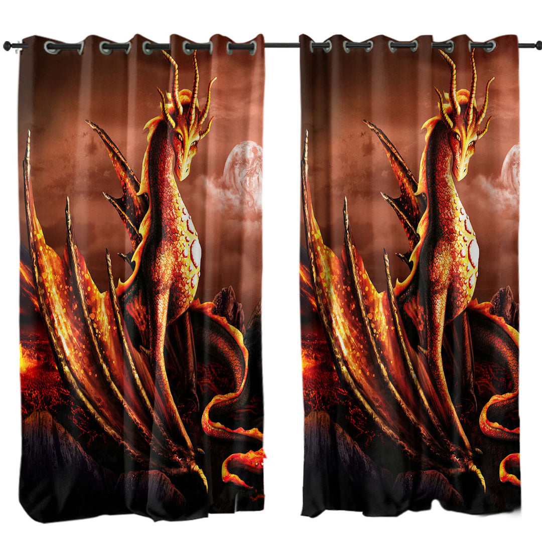 Fantasy Art Alessa the Volcano Lava Dragon Curtain