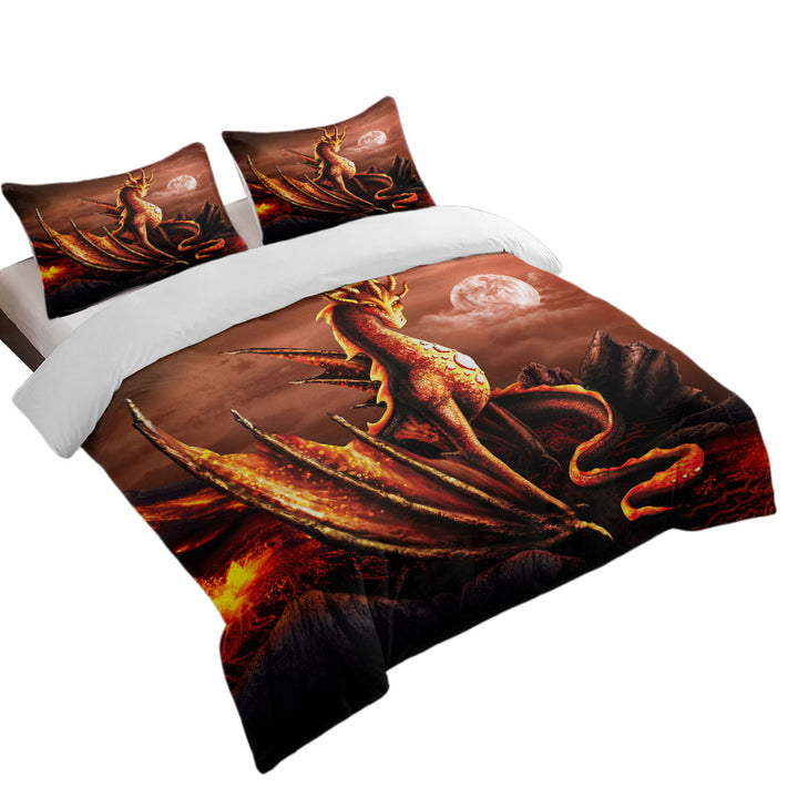 Fantasy Art Alessa the Volcano Lava Dragon Twin Duvet Covers