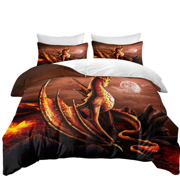 Fantasy Art Alessa the Volcano Lava Dragon Twin xl Duvet Covers