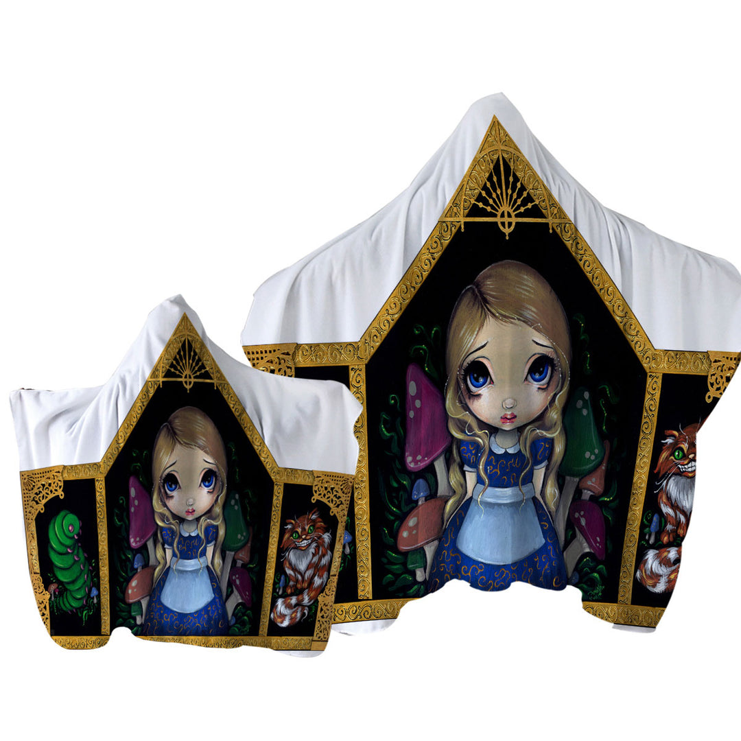 Fantasy Art Alice and Friends Hooded Beach Towel