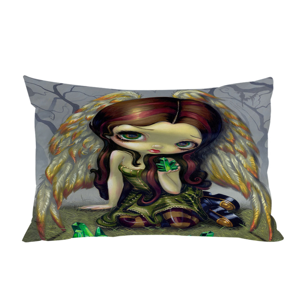 Fantasy Art Angel with Emeralds Custom Pillow Cases