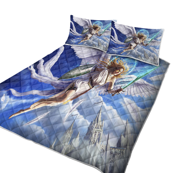 Fantasy Art Archangels Charge Coverlet