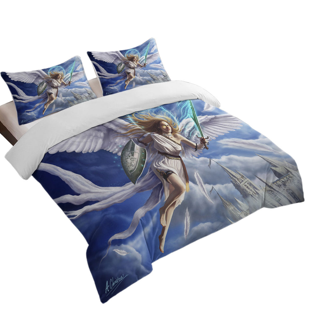 Fantasy Art Archangels Charge Duvet Cover