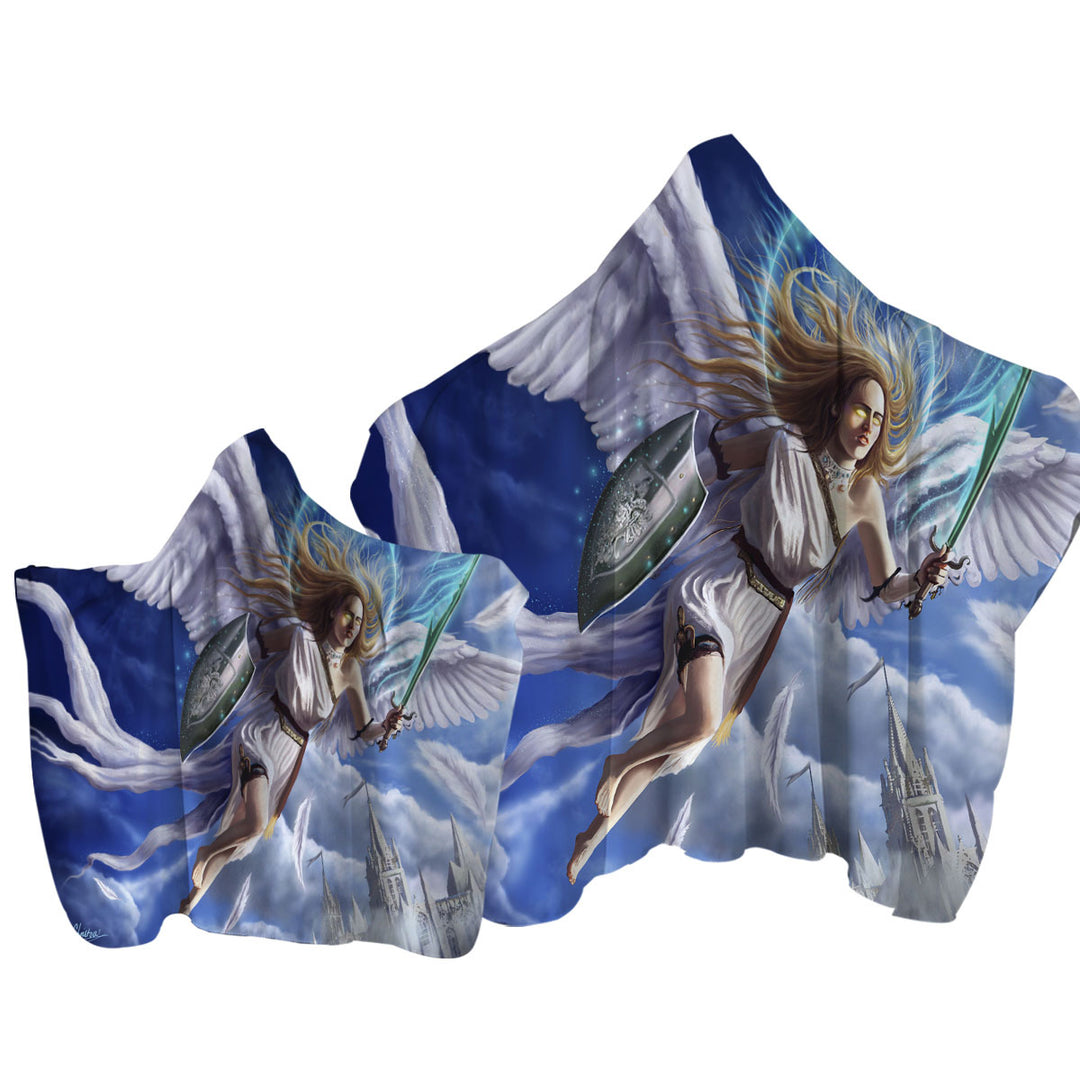 Fantasy Art Archangels Charge Towel with Hood