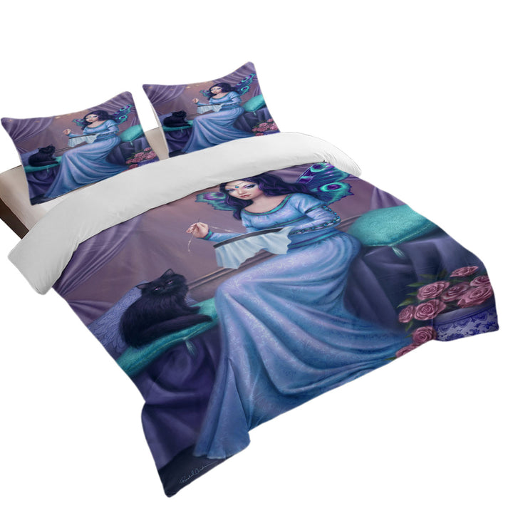 Fantasy Art Ariadne Princess Cat Fairy King Duvet Cover set