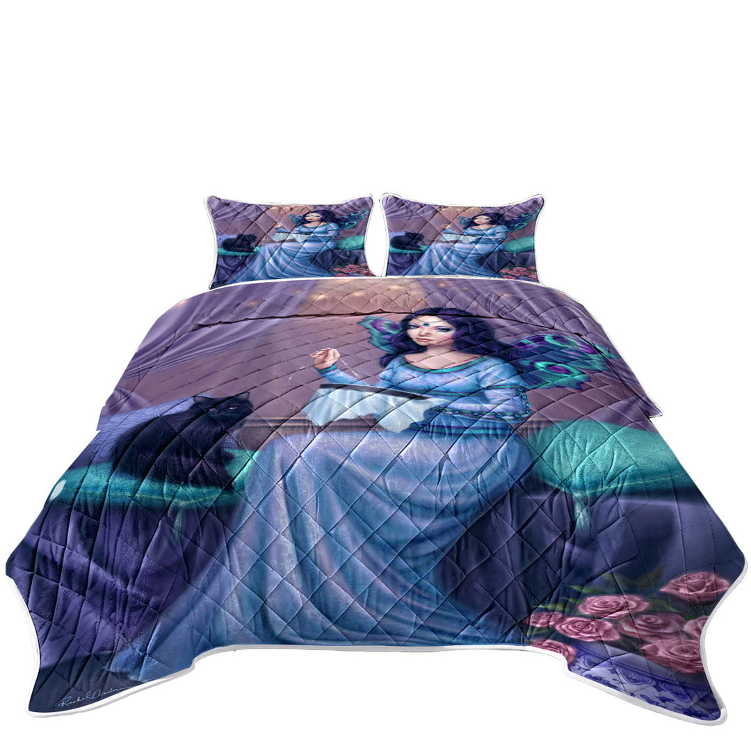 Fantasy Art Ariadne Princess Cat Fairy King Quilt