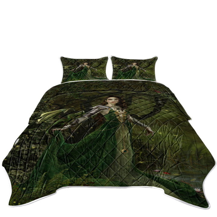 Fantasy Art Astranai the Beautiful Forest and Dragon Princess Quilt Shop Near Me