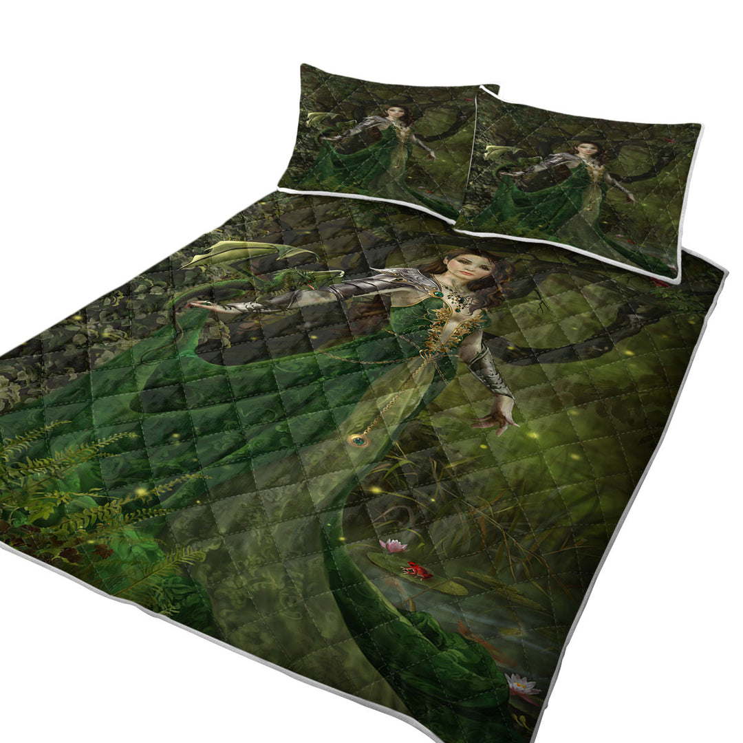 Fantasy Art Astranai the Beautiful Forest and Dragon Princess Quilt Stores Near Me