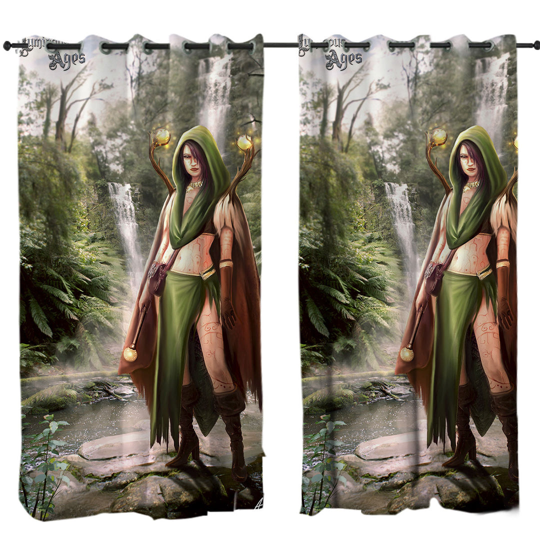 Fantasy Art Beautiful Woman Warrior Curtain