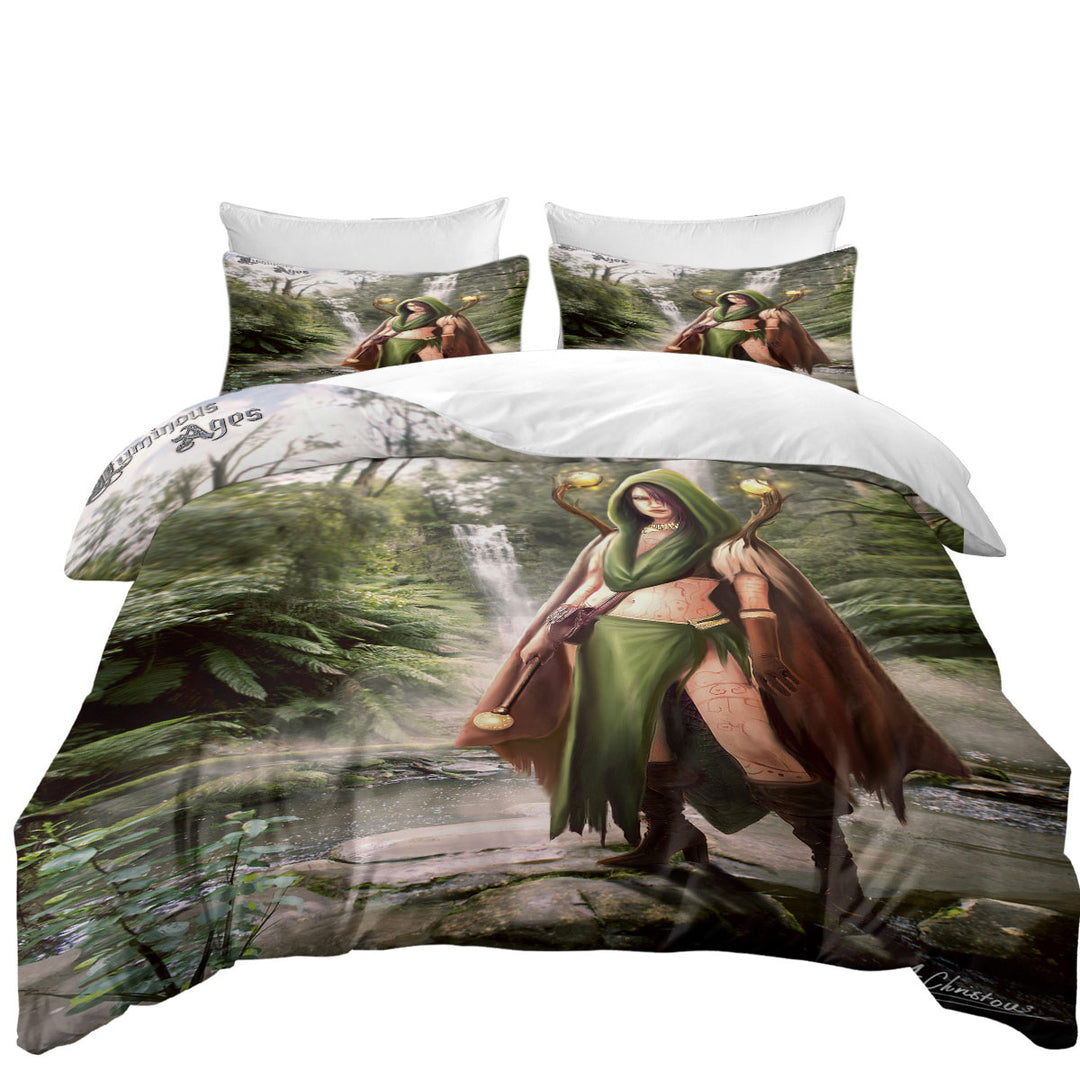 Fantasy Art Beautiful Woman Warrior Duvet Covers King