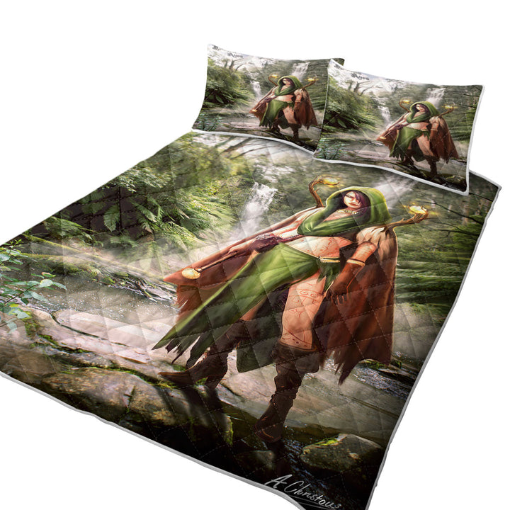 Fantasy Art Beautiful Woman Warrior Twin Quilt