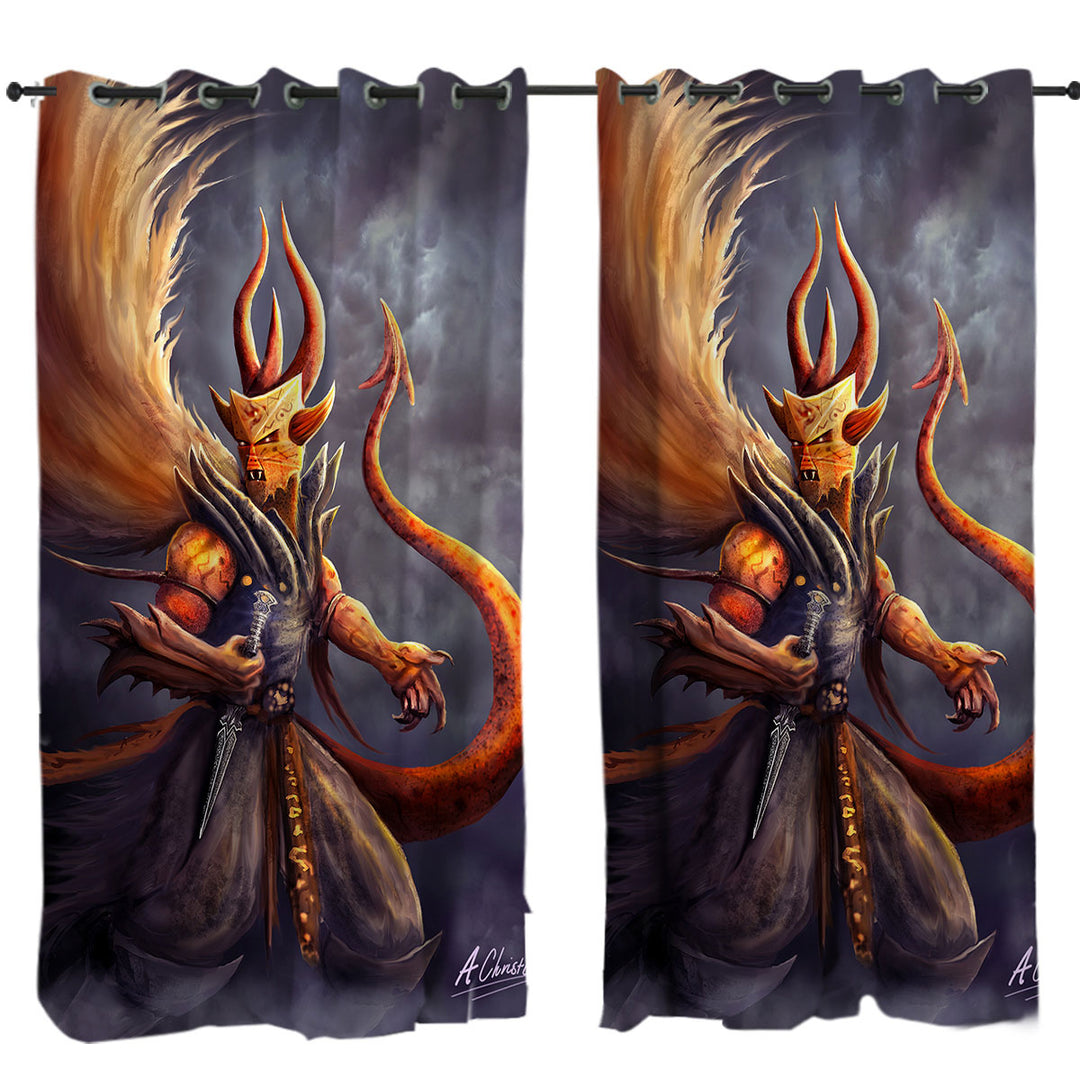 Fantasy Art Berit of Abolition Scary Demon Drapes and Curtains