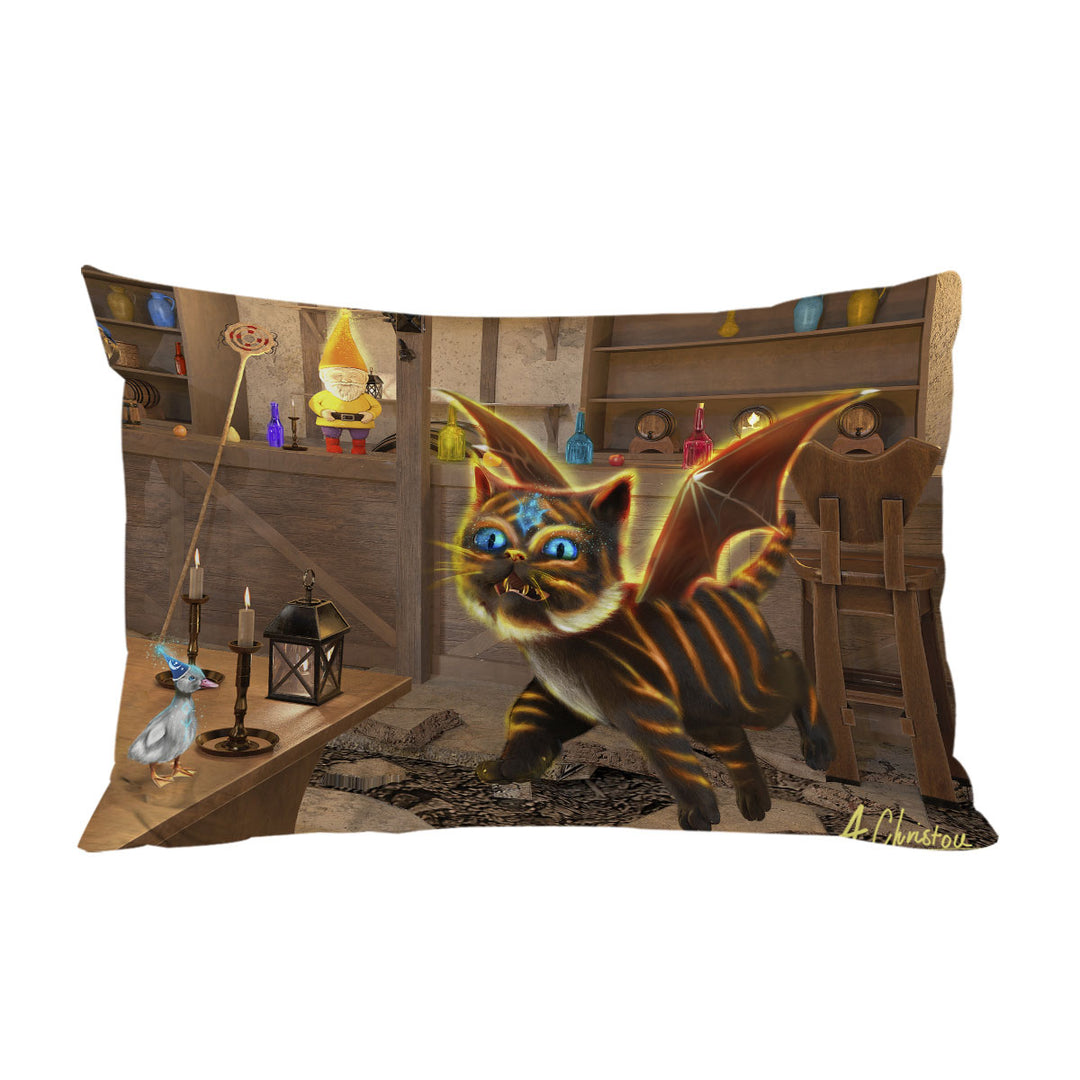 Fantasy Art Bixie the Dragon Cat Pillowcase