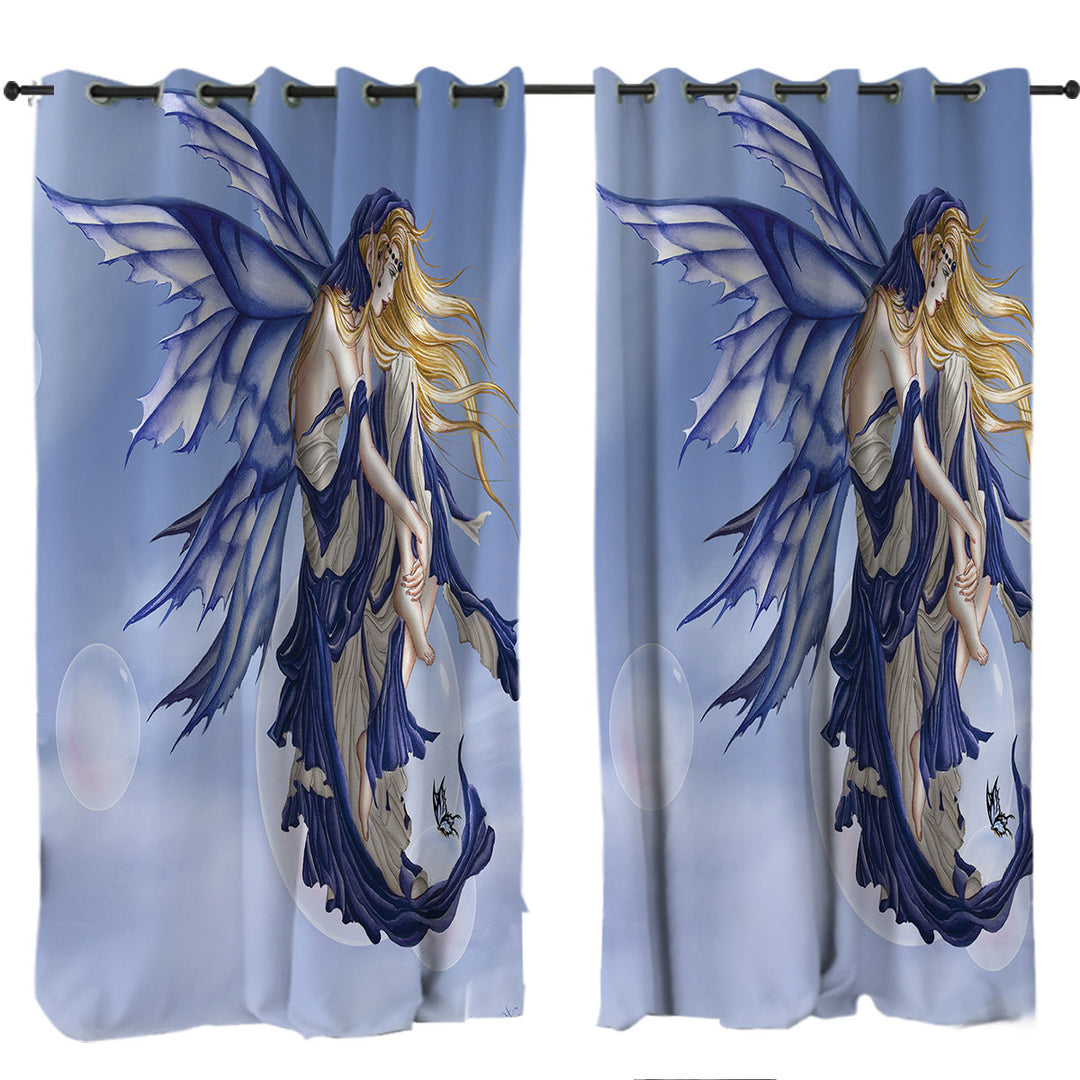 Fantasy Art Blue Dream Fairy Curtains