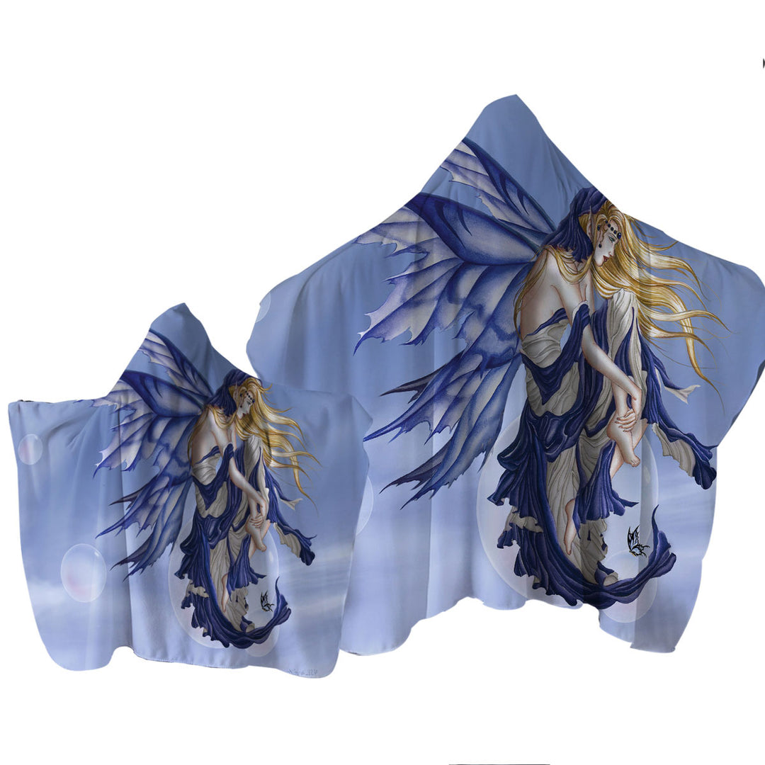 Fantasy Art Blue Dream Fairy Towel Hoodie