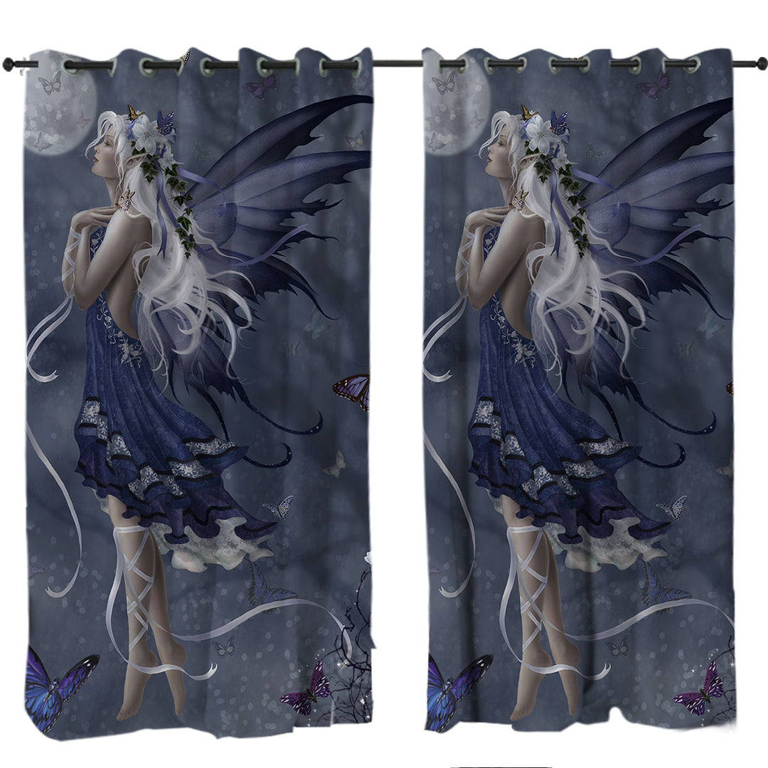 Fantasy Art Blue Nocturne Fairy Curtain