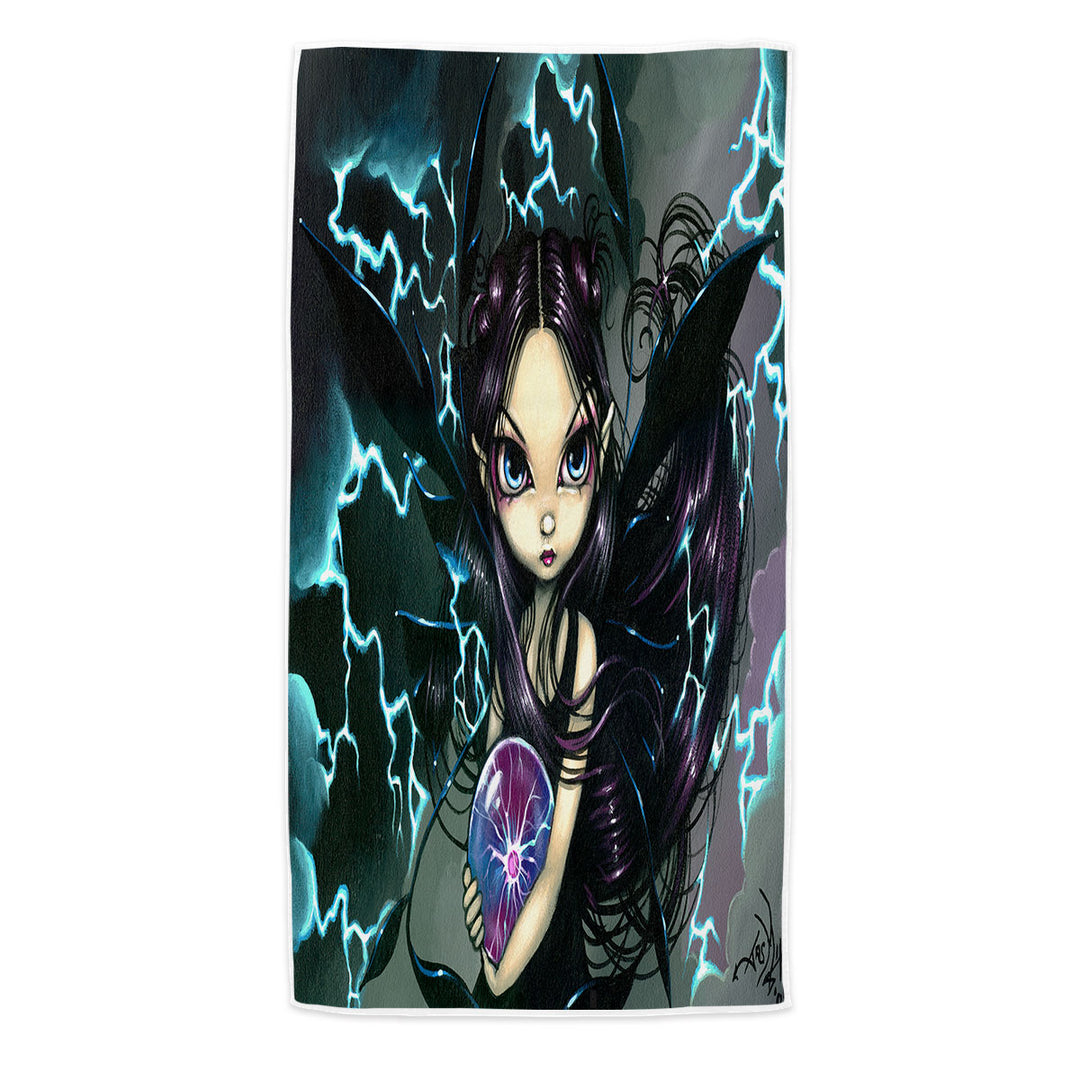 Fantasy Art Bringer of Lightning Fairy Microfiber Beach Towel