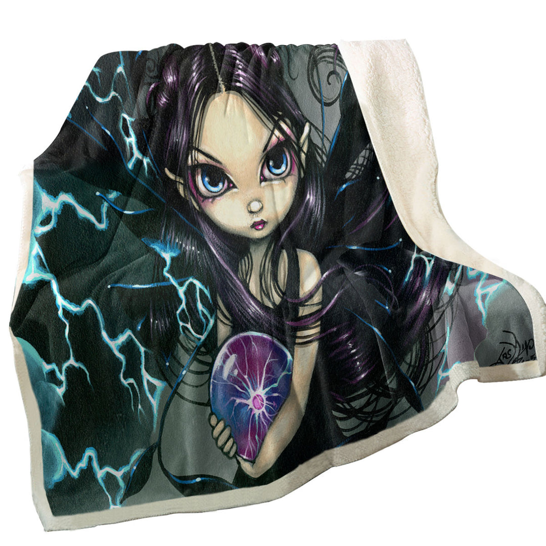 Fantasy Art Bringer of Lightning Fairy Sofa Blankets