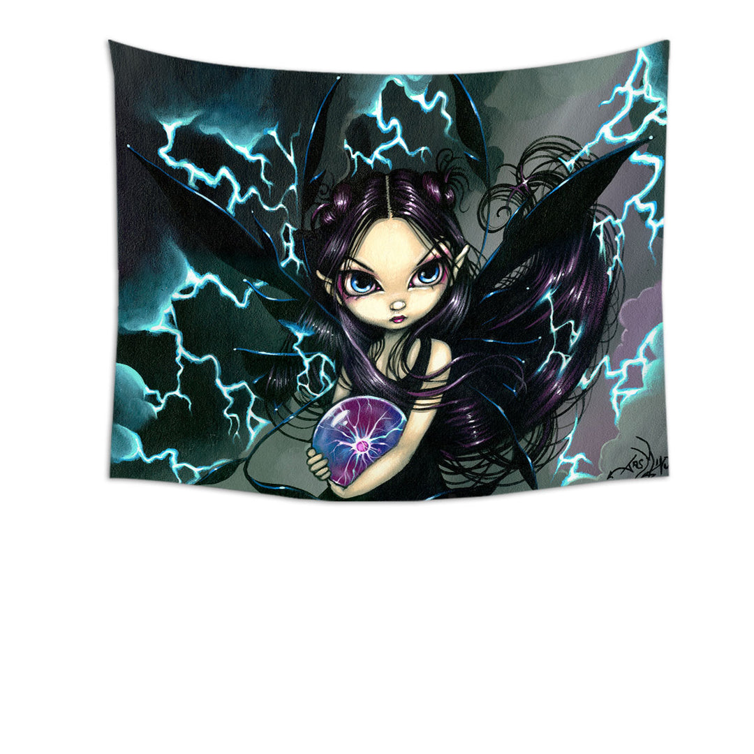 Fantasy Art Bringer of Lightning Fairy Tapestry Wall Decor