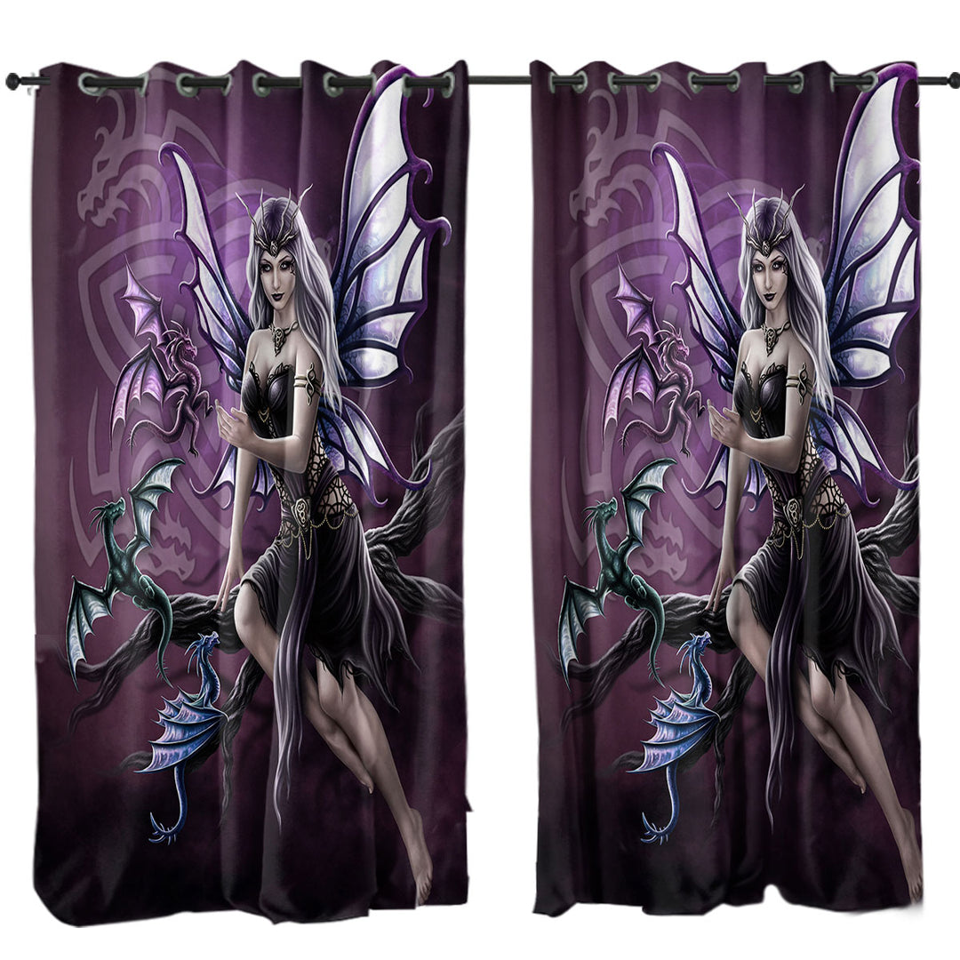 Fantasy Art Butterfly Girl the Dragon Keeper Curtain