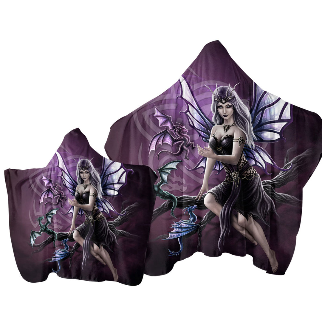 Fantasy Art Butterfly Girl the Dragon Keeper Towel with Hood