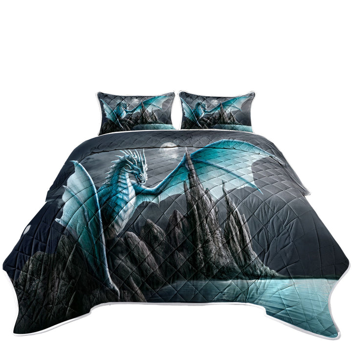 Fantasy Art Cameron Ice Blue Dragon Quilts