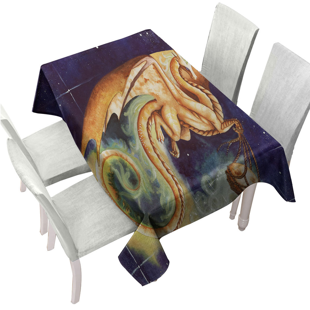 Fantasy Art Carry the Moon Dragon Tablecloths